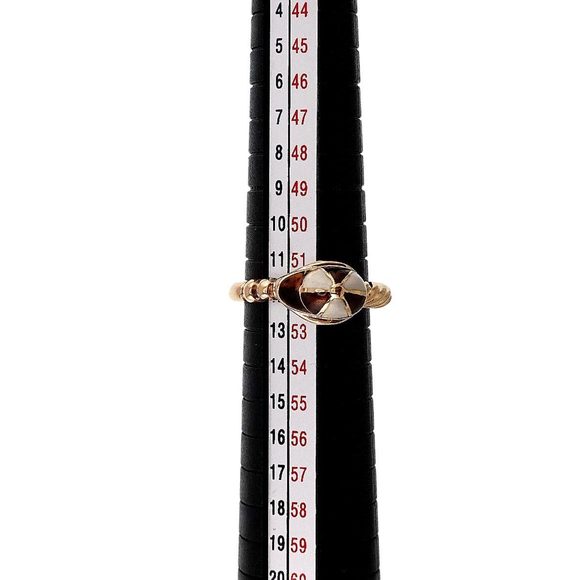 GUCCI No. 12 Ring Enamel K18 YG Yellow Gold 750 - Picture 7 of 8